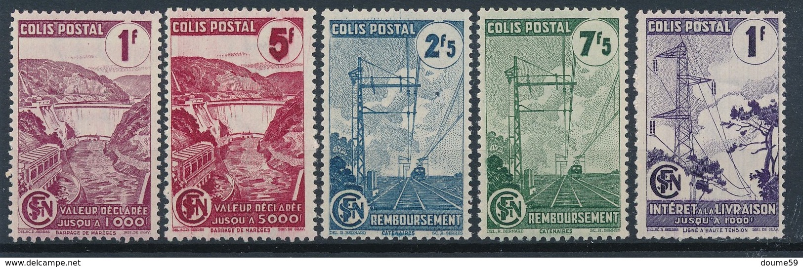 CK-215: FRANCE: Lot COLIS POSTAUX   Avec N°216/220A** - Neufs