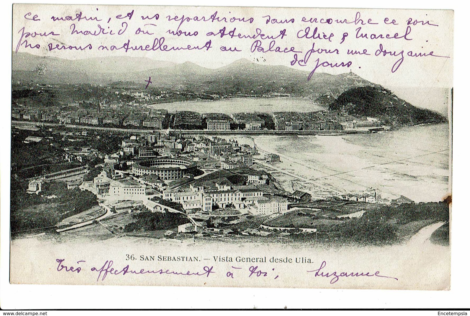 CPA - Carte Postale-  Espagne - San Sebastian -Vista General Desde Ulia-1912 - S5055 - Guipúzcoa (San Sebastián)