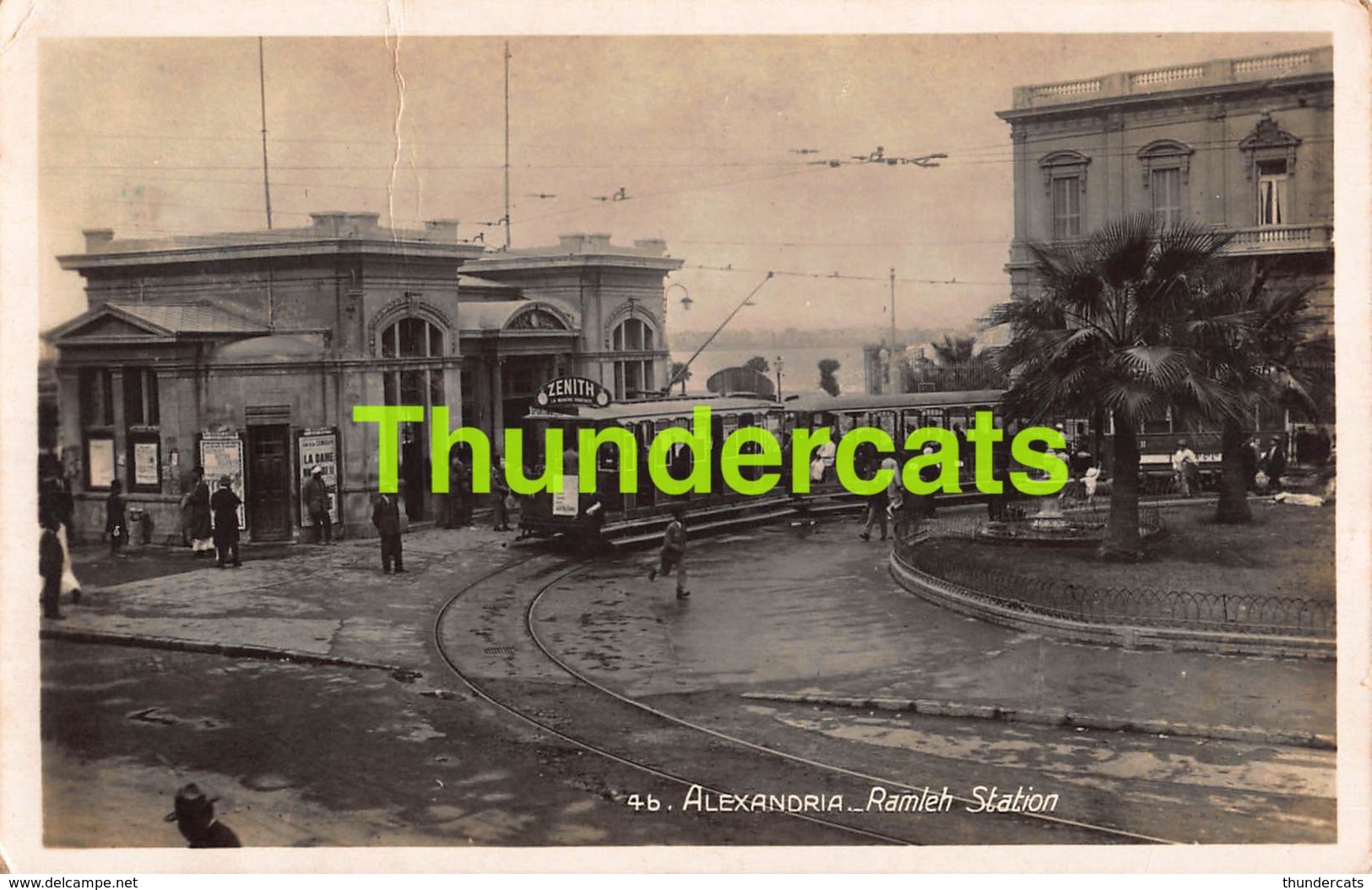 CPA  CARTE DE PHOTO ALEXANDRIA RAMLEH STATION TRAM - Alexandrie