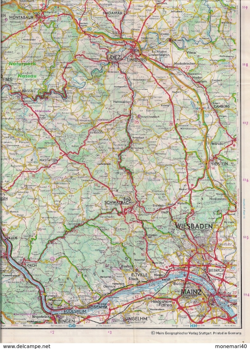 DEUTSCHE GENERALKARTE (CARTE ROUTIÈRE DE L'EXTRÈME SUD-OUEST DE L'ALLEMAGNE) - ADAC - CARTE DOUBLE FACE.