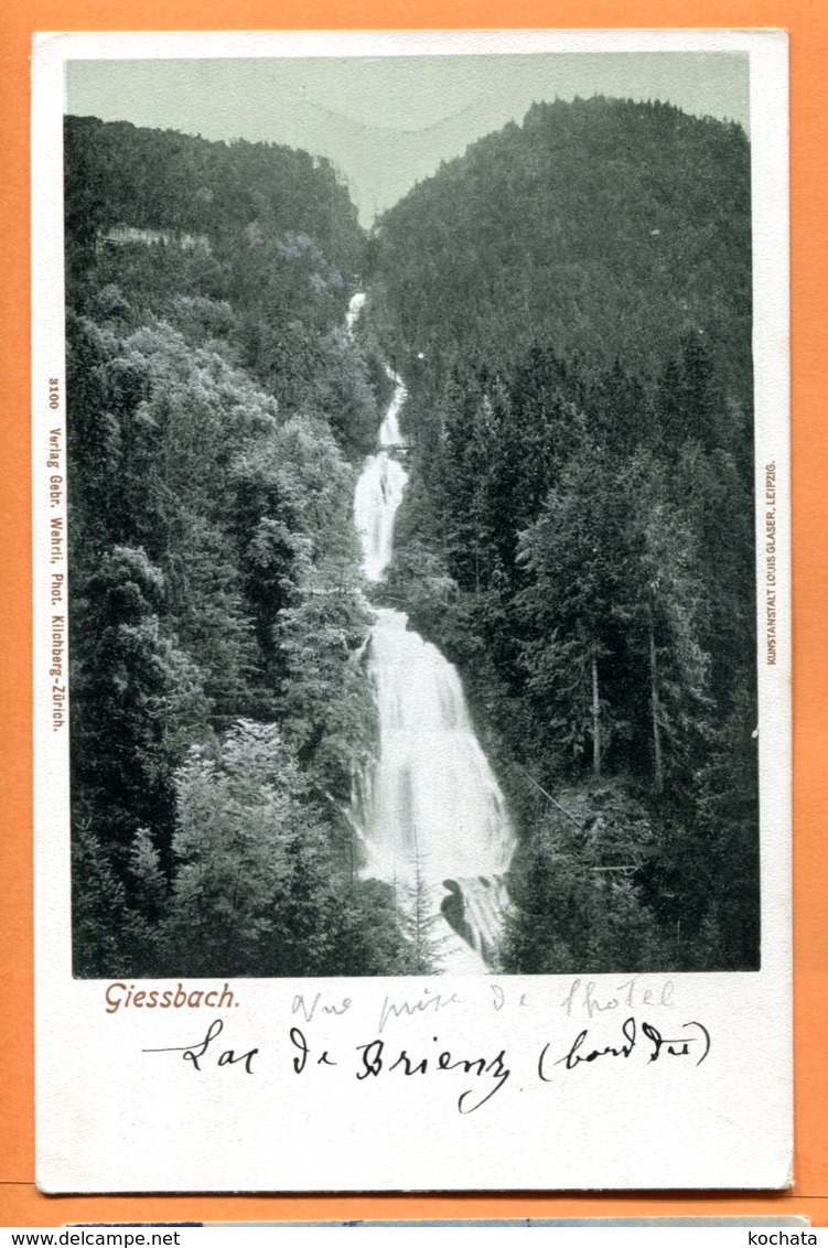 VAL118, Giessbach, Lac De Brienz, 3100, Wehrli, Précurseur, Circulée  Sous Enveloppe - Brienz