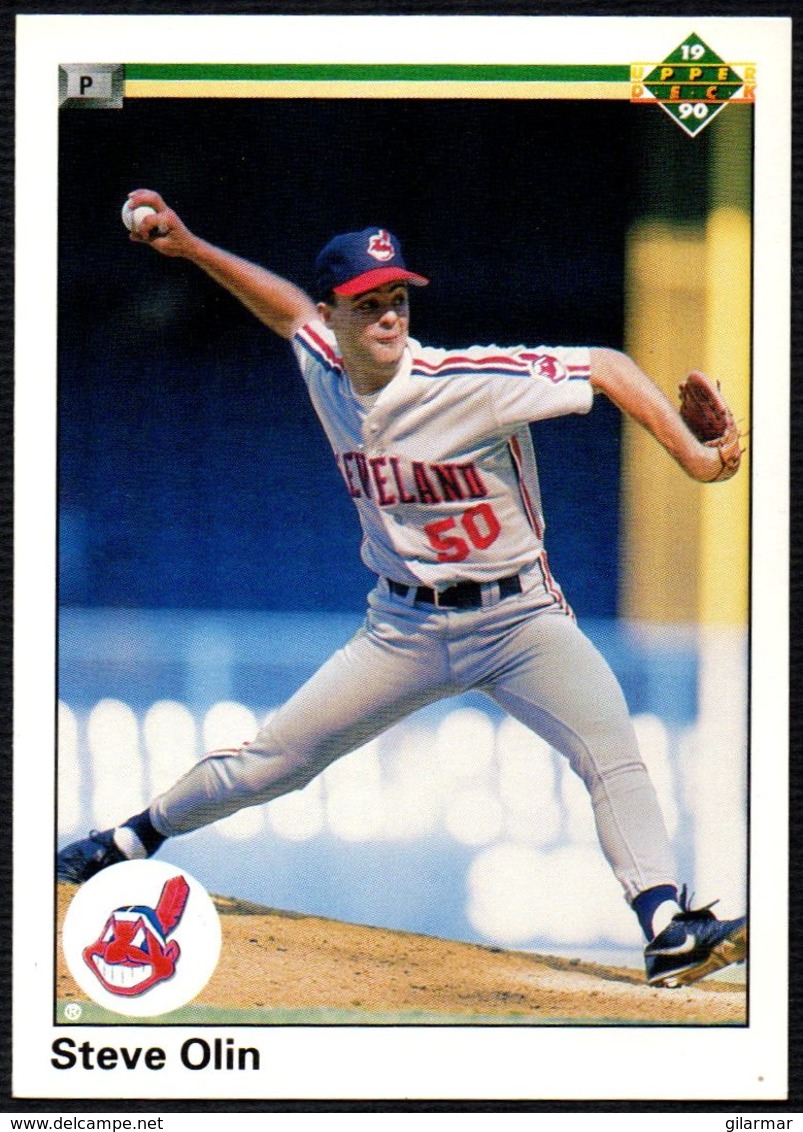 BASEBALL - UPPER DECK 1990 - STEVE OLIN - INDIANS - CARD - Sonstige & Ohne Zuordnung