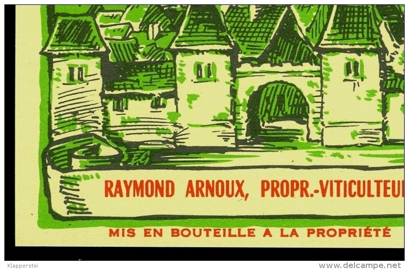 Etiquette Vin D' Alsace Grand Cru RIESLING SCHLOSSBERG RAYMOND ARNOUX KAYSERSBERG Signée F.G. ,Super état - Riesling