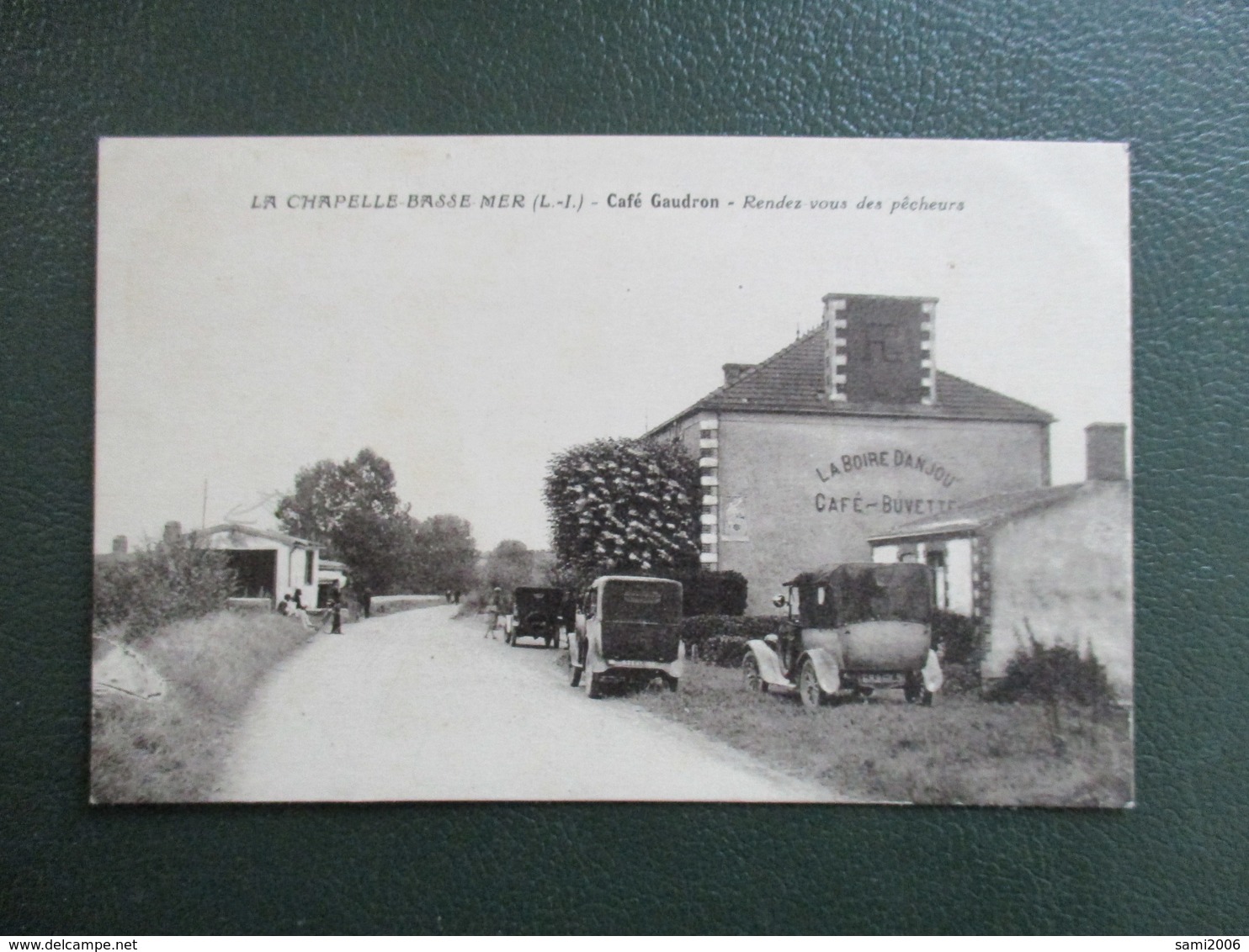 CPA 44 LA CHAPELLE BASSE MER CAFE GAUDRON VOITURES ANCIENNES - La Chapelle Basse-Mer