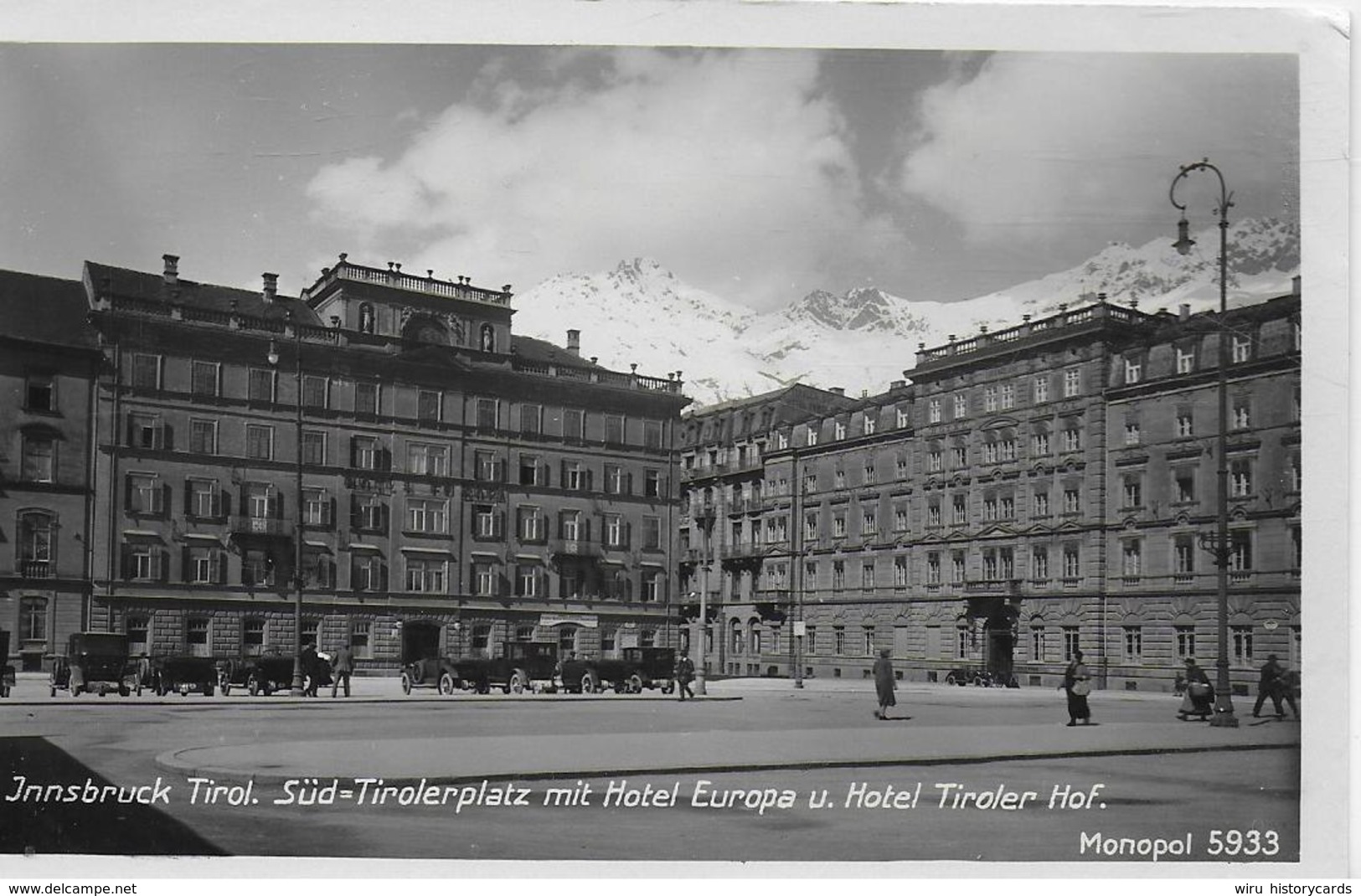 AK 0132  Innsbruck - Südtirolerplatz Mit Hotel Europa & Hotel Tirolerhof Um 1930 - Innsbruck