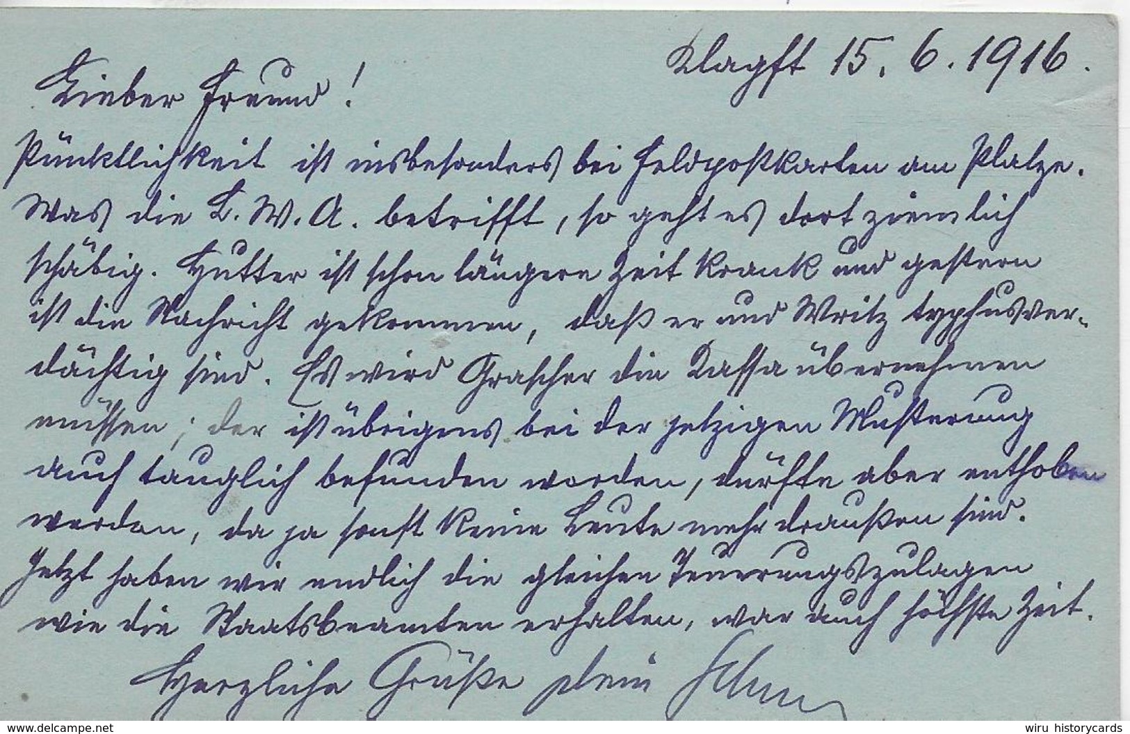 AK 0132  Feldpost Aus Klagenfurt An Feldpostamt 73 - Portofrei Am 15. VI. 1916 - Briefe U. Dokumente
