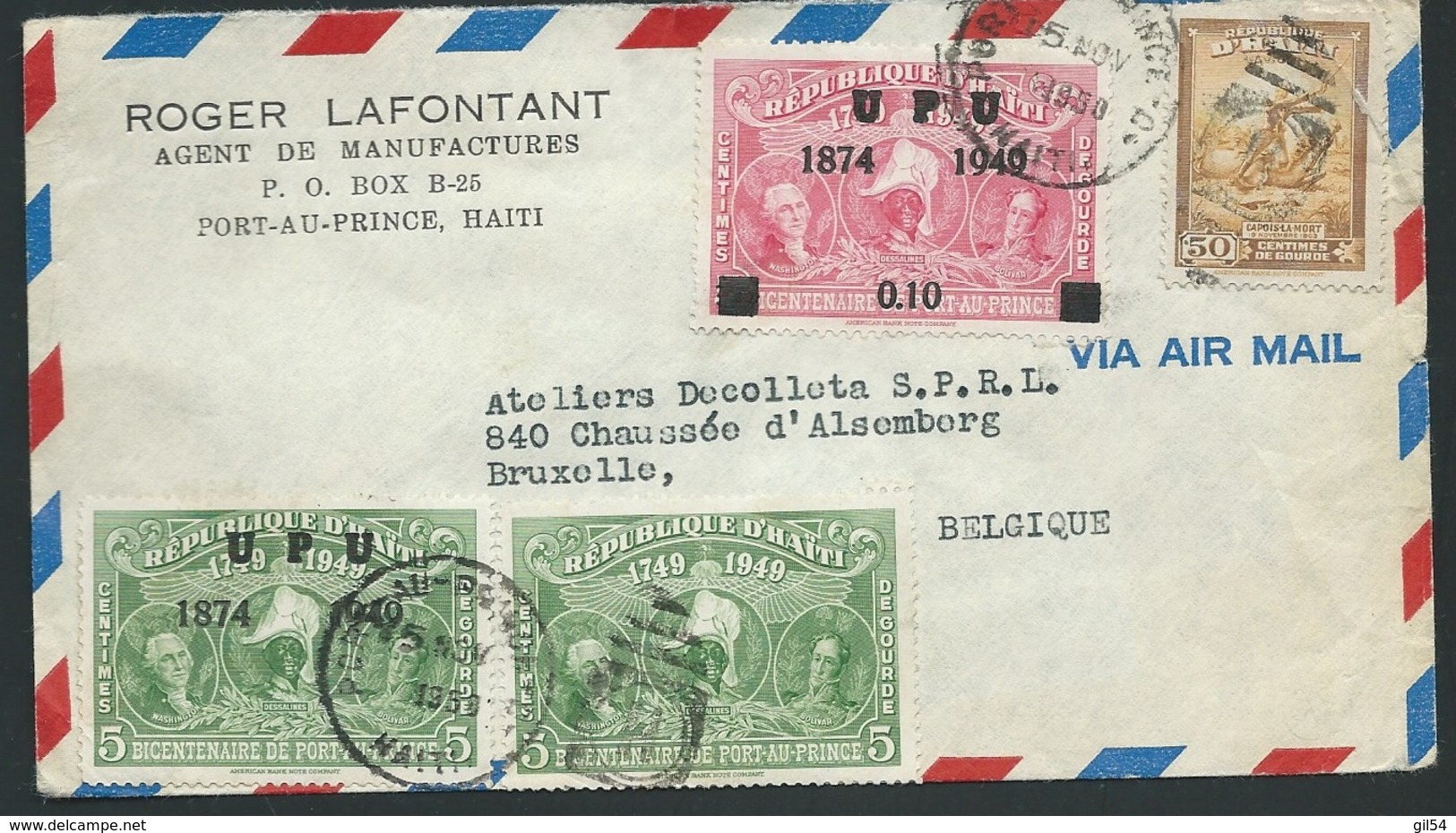 Lsc De Haiti Pour La Belgique En 1950     Bb15902 - Haïti