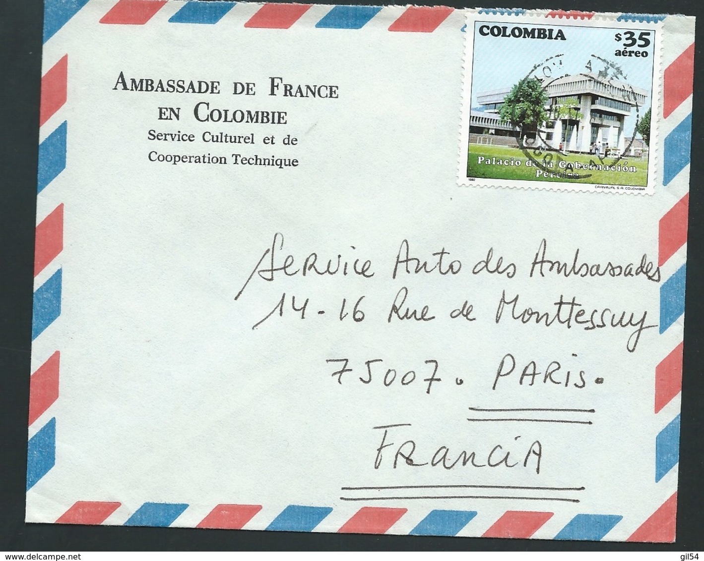 Lsc De   Colombie    Affranchie Pour La France En 1977  Bb15907 - Colombie