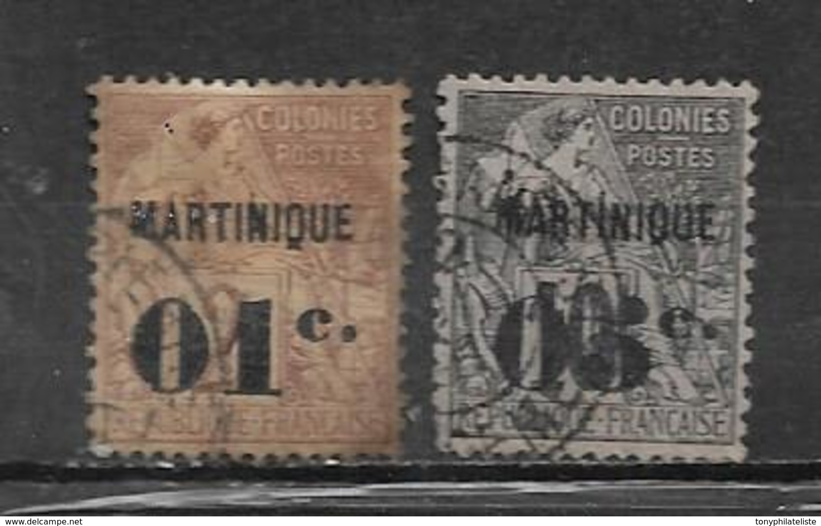 Colonie Martinique Timbres De 1888/91  N°7 + 10  Oblitérés Cote 88,25€ - Usados