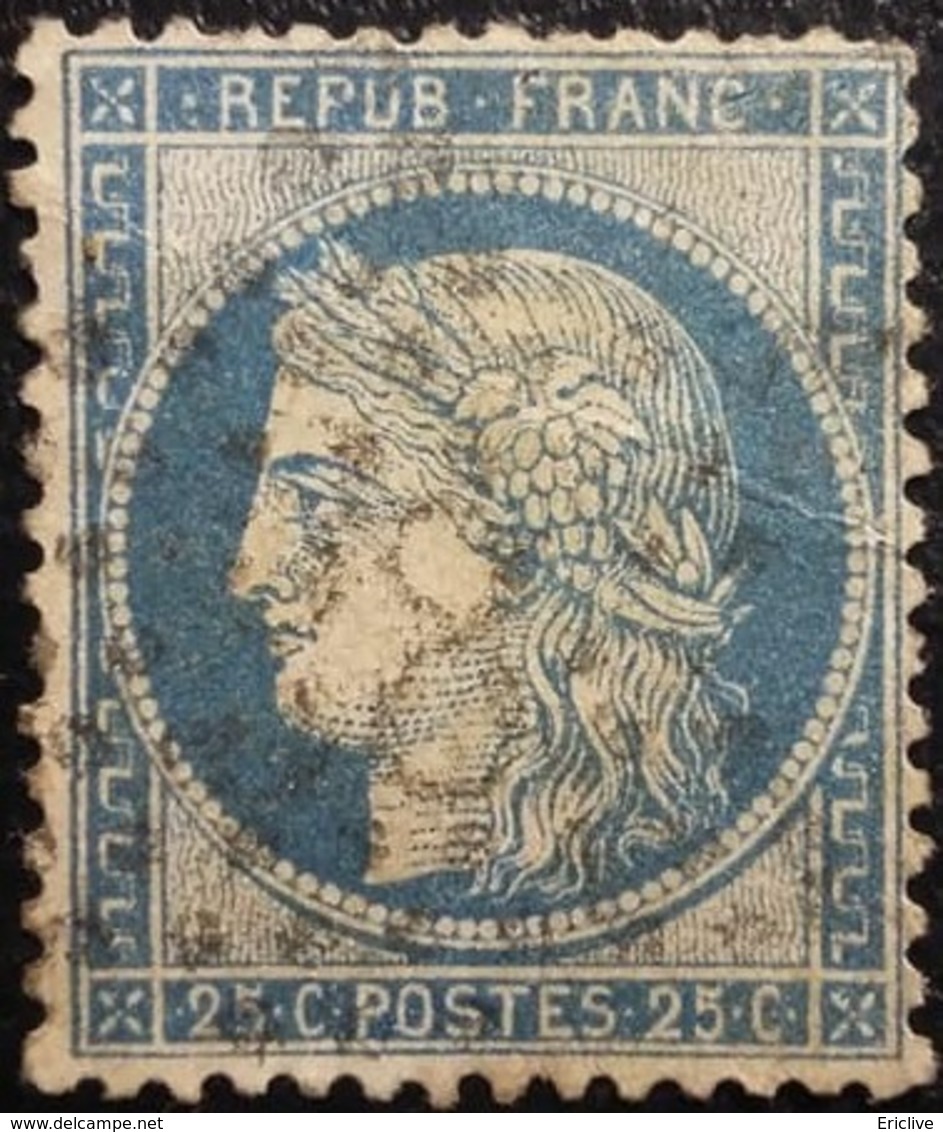 FRANCE Y&T N°60C Cérès 25c Bleu. Oblitéré étoile De Paris N°8 - 1871-1875 Cérès