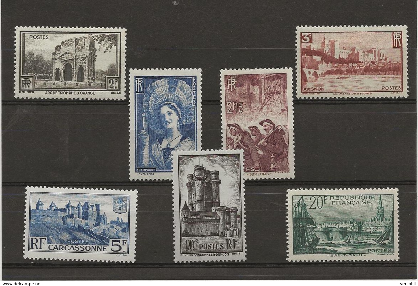 SERIE N° 388 A 394 NEUF X - ANNEE 1938 - COTE : 72 € - Unused Stamps