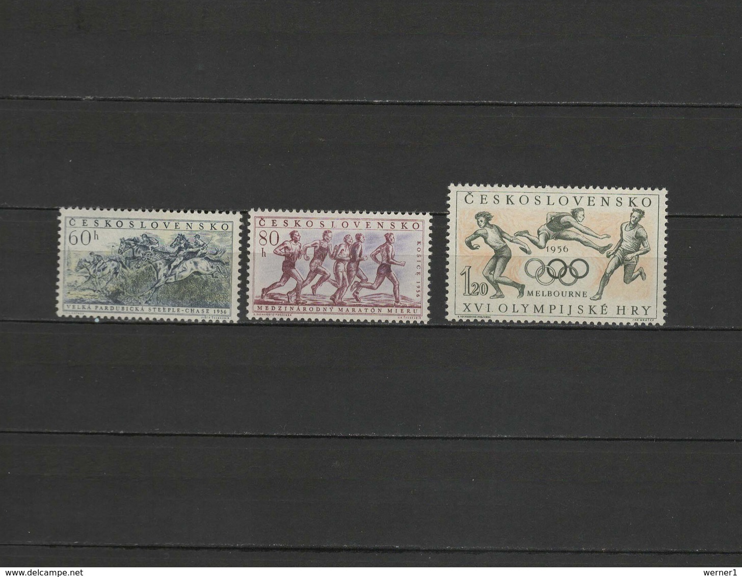 Czechoslovakia 1956 Olympic Games Melbourne, Equestrian, Marathon Etc. Set Of 3 MNH - Ete 1956: Melbourne