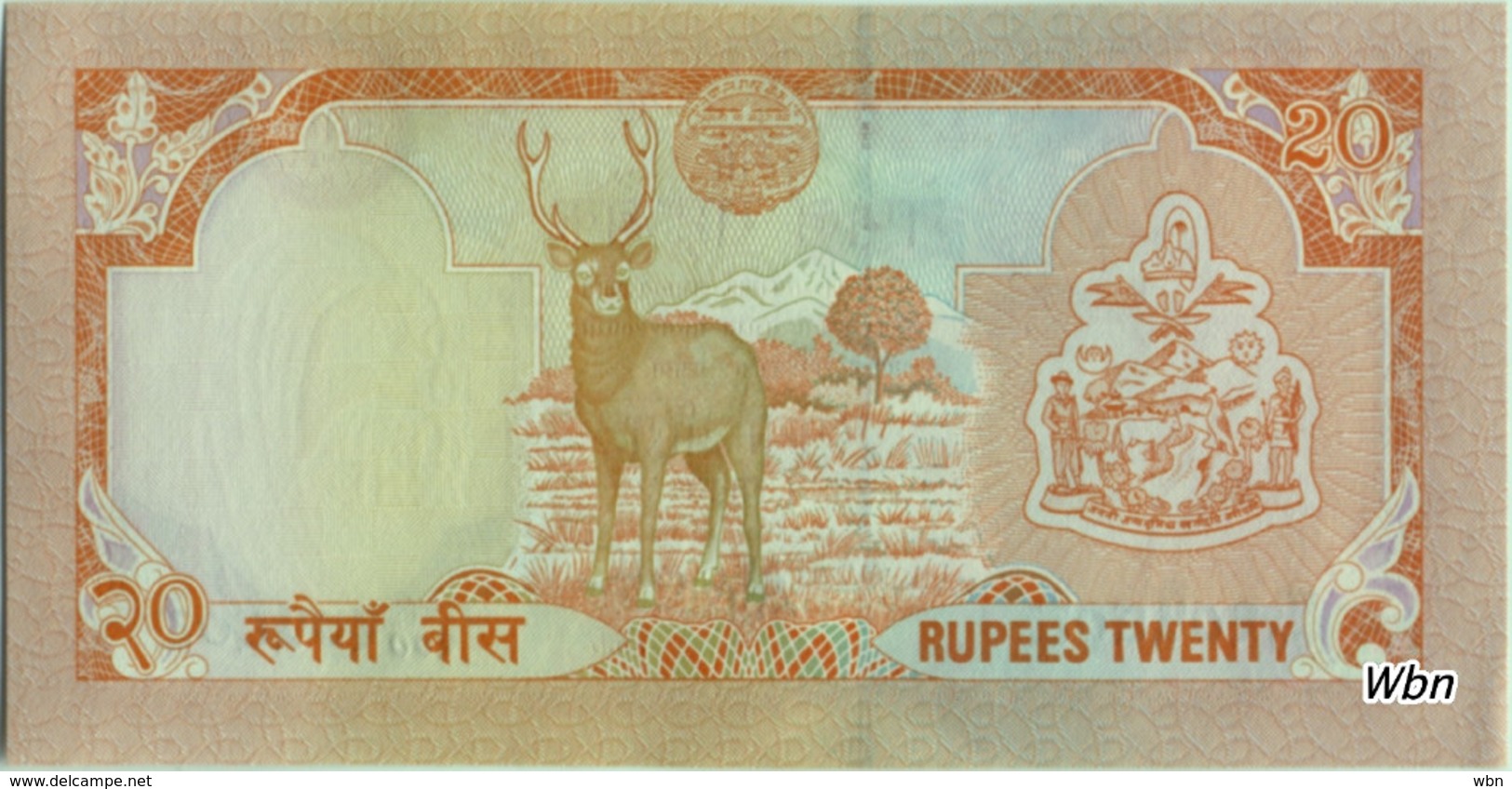 Nepal 20 Rupee (P38b) Sign 14 -UNC- - Népal