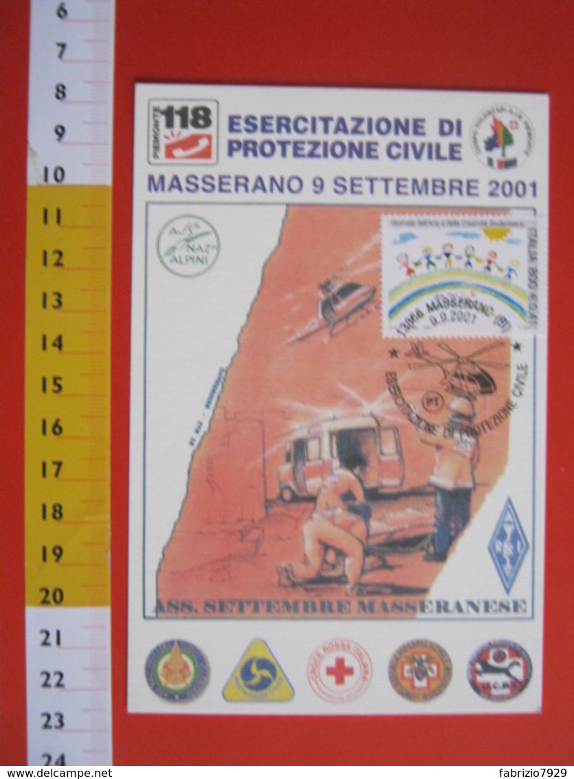 A.03 ITALIA ANNULLO - 2001 MASSERANO BIELLA ESERCITAZIONE DI PROTEZIONE CIVILE ELICOTTERO MAXIMUM - Helicópteros