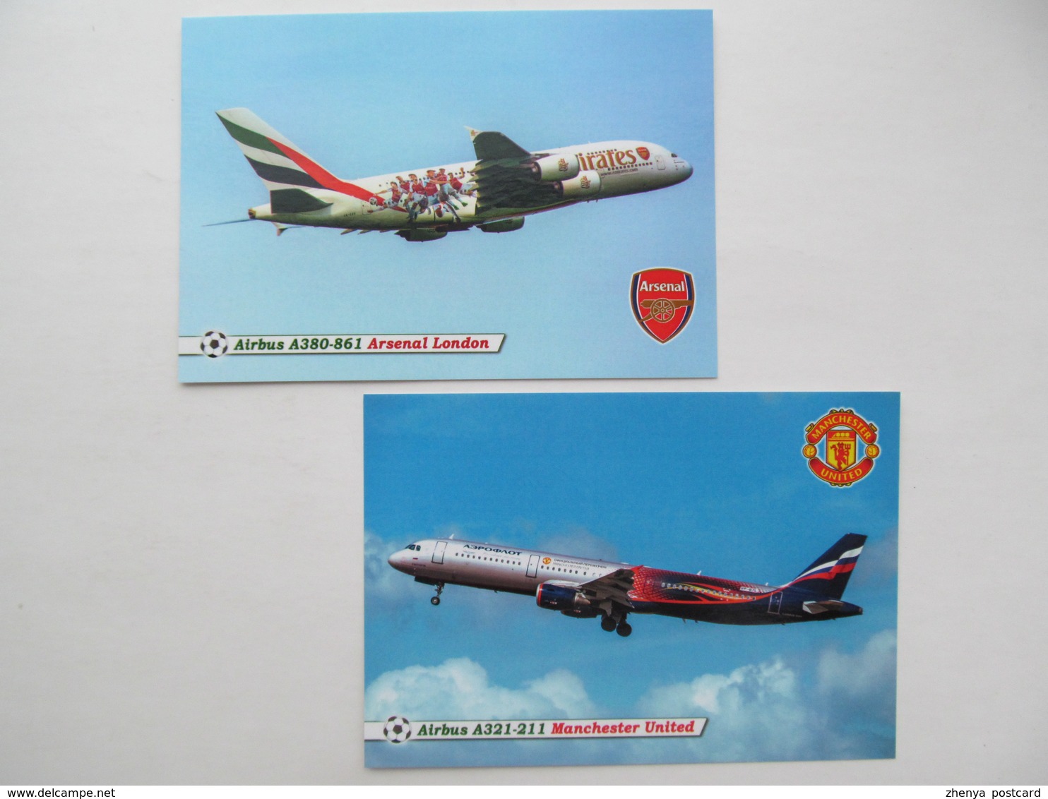 England. Arsenal / Emirates And Manchester United / Aeroflot Airbus - 1946-....: Era Moderna