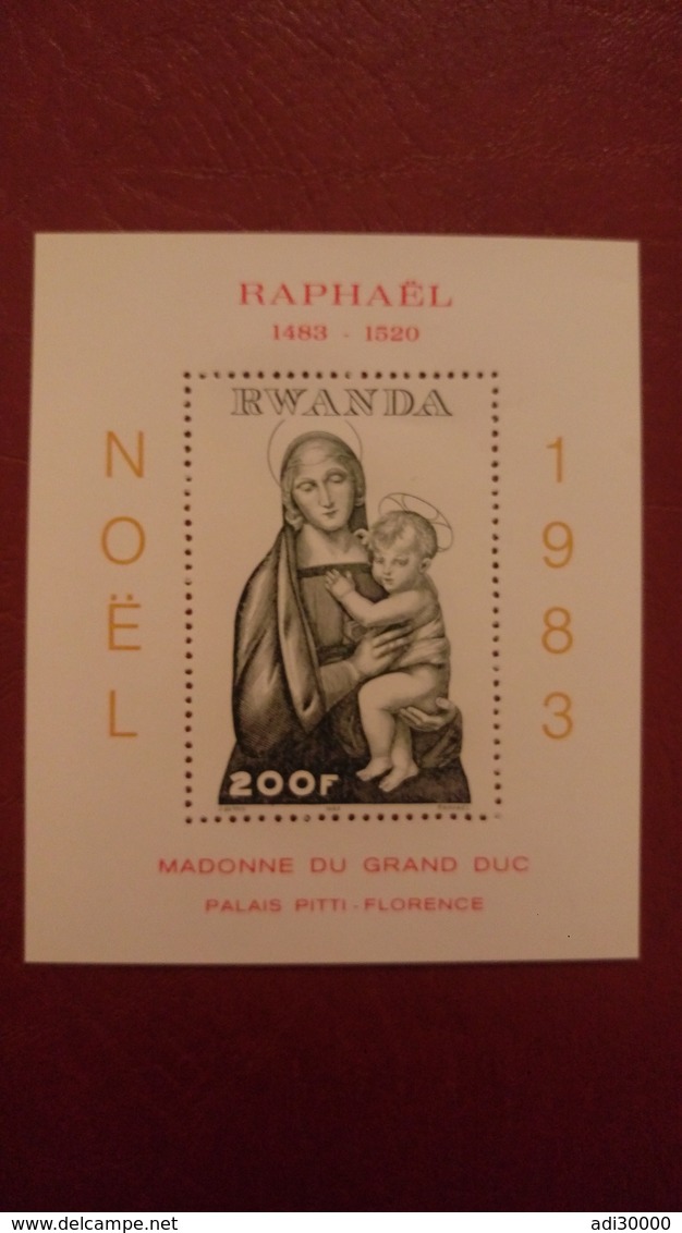 Rwanda 1987 - Christmas - Perf Sheet Deluxe - Mi 101 A MNH - Masters Art Paintings Raphael Noel - Neufs