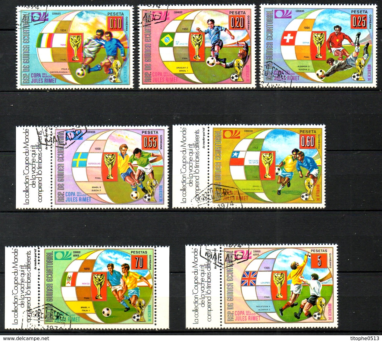 GUINEE EQUATORIALE. 7 Timbres Oblitérés De 1974. Munich'74. - 1974 – Germania Ovest