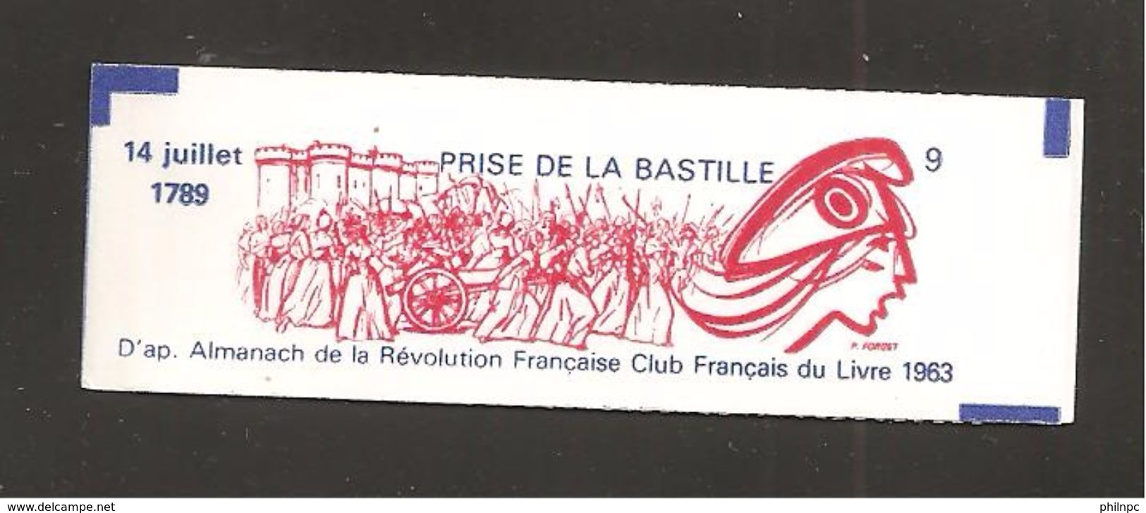 France, 2376-C12, Daté, Carnet Neuf **, Non Ouvert, TTB, Prise De La Bastille, Carnet ILLUSTRE, Carnet Liberté - Autres & Non Classés