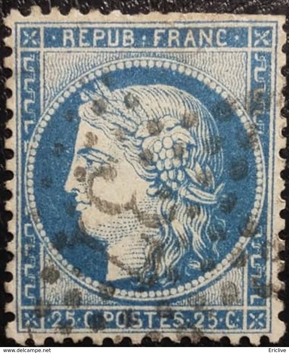 FRANCE Y&T N°60C Cérès 25c Bleu. Oblitéré étoile De Paris N°37 - 1871-1875 Cérès