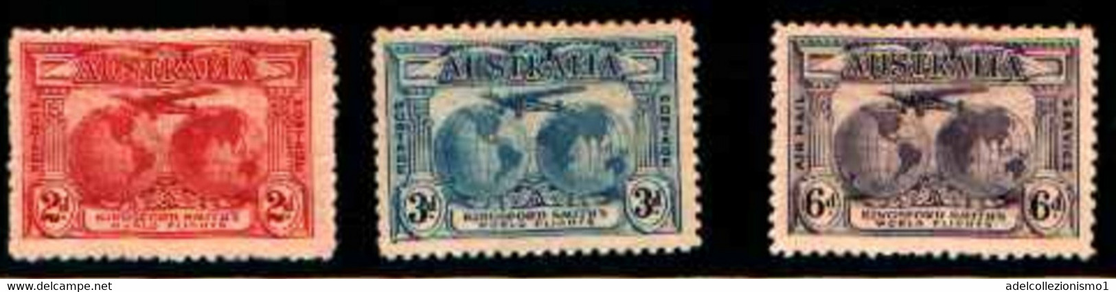 90327)  1931 AUSTRALIA, N° 121/123 Serie Di 3 Valori-MLH* - Neufs