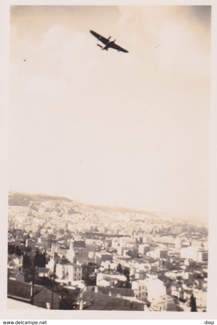 Photo Anonyme Vintage Snapshot Alger Avion Plane Aviation Paysage - Aviation