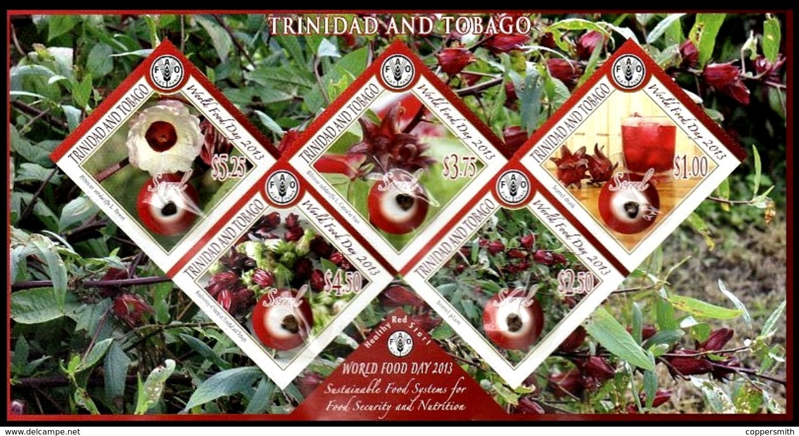 (015 Fo) Trinidad + Tobago  2013 / Flora Bf / Bloc Nutrition / Ernährung / Odd / Rare / Scarce  ** / Mnh Michel BL 92 - Trinité & Tobago (1962-...)