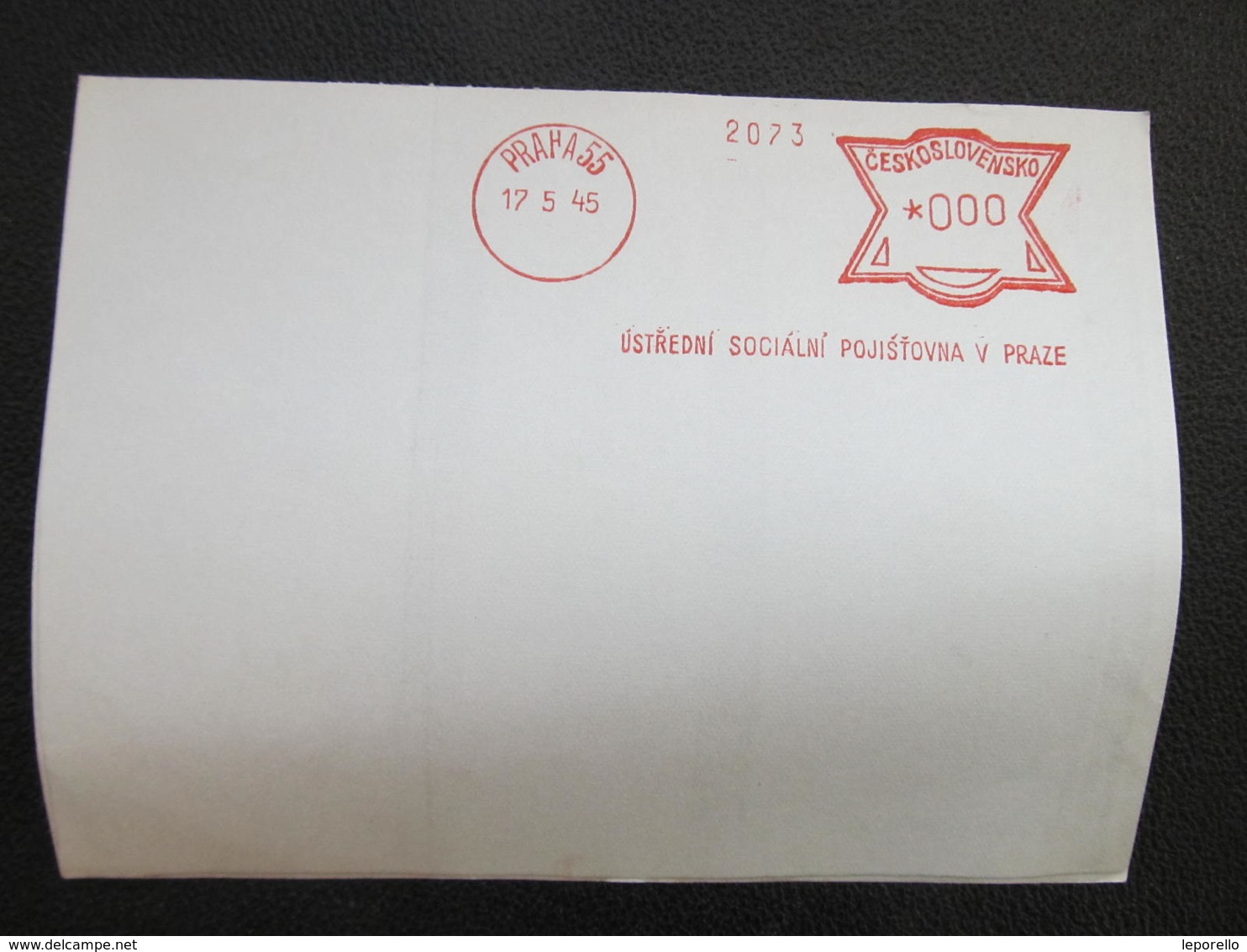 Ausschnitt Praha 55 Ustredni Socialni Frankotype Postfreistempel // L3788 - Briefe U. Dokumente