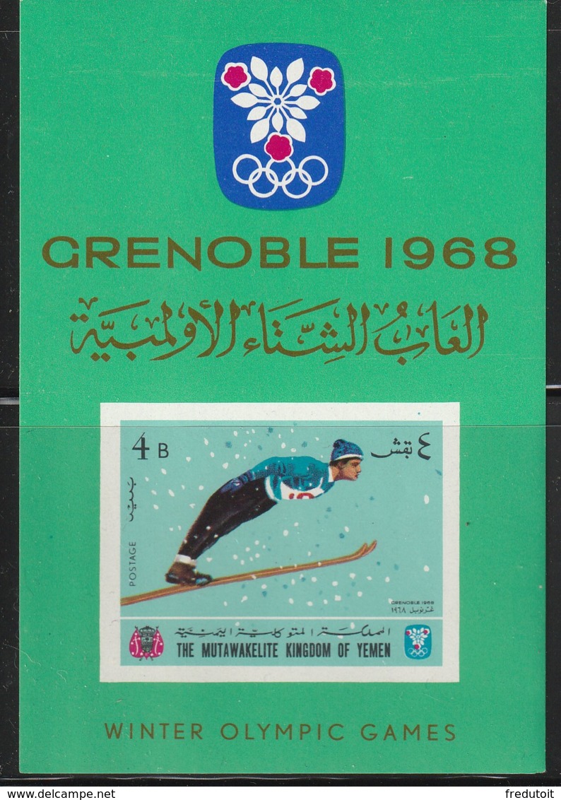 YEMEN - BLOC N°60 ** (1968) J.O GRENOBLE 1968 - - Hiver 1968: Grenoble