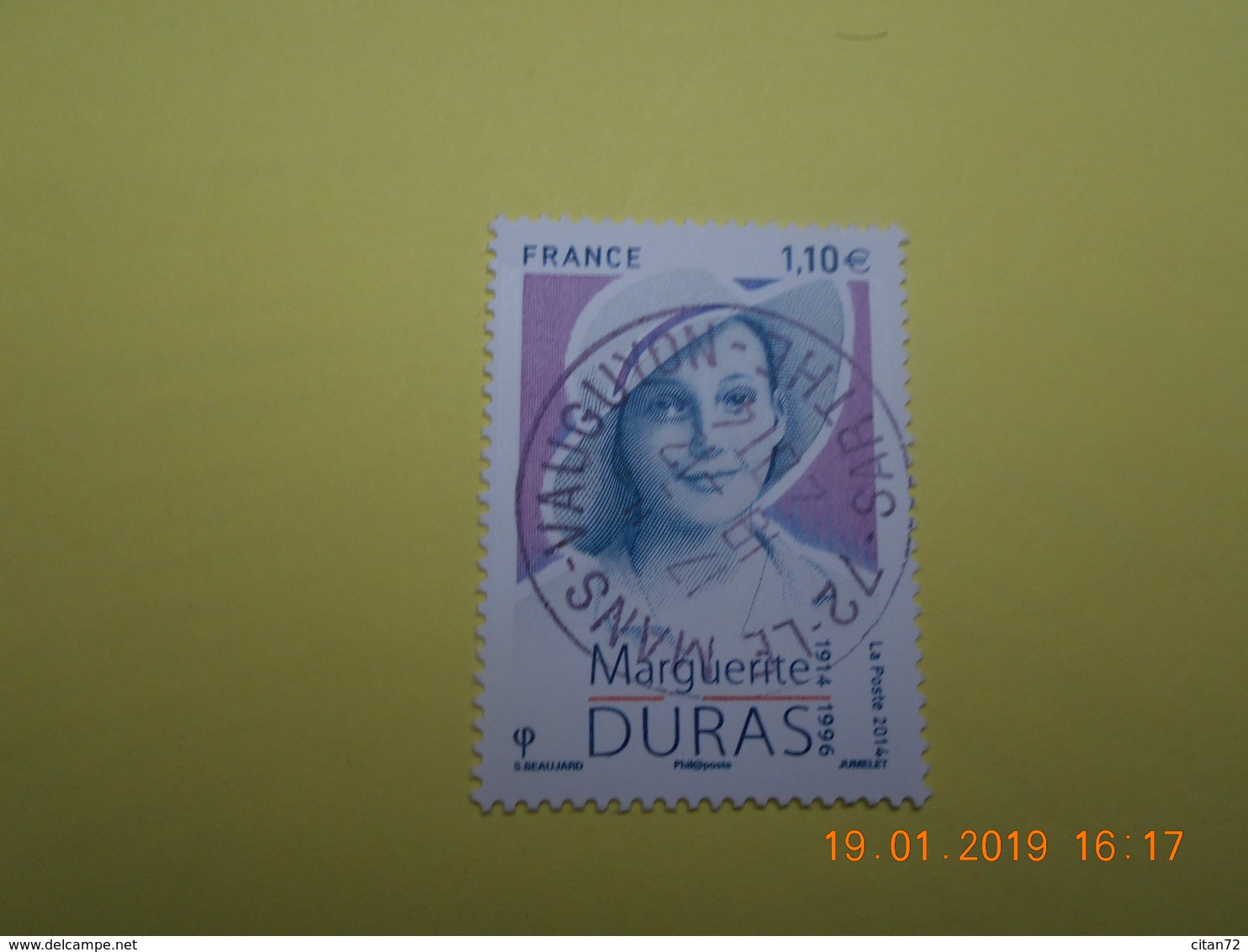 FRANCE 2014   YTN° 4850  MARGUERITE DURAS (1914-1996)  TN Oblitéré - 2010-.. Matasellados