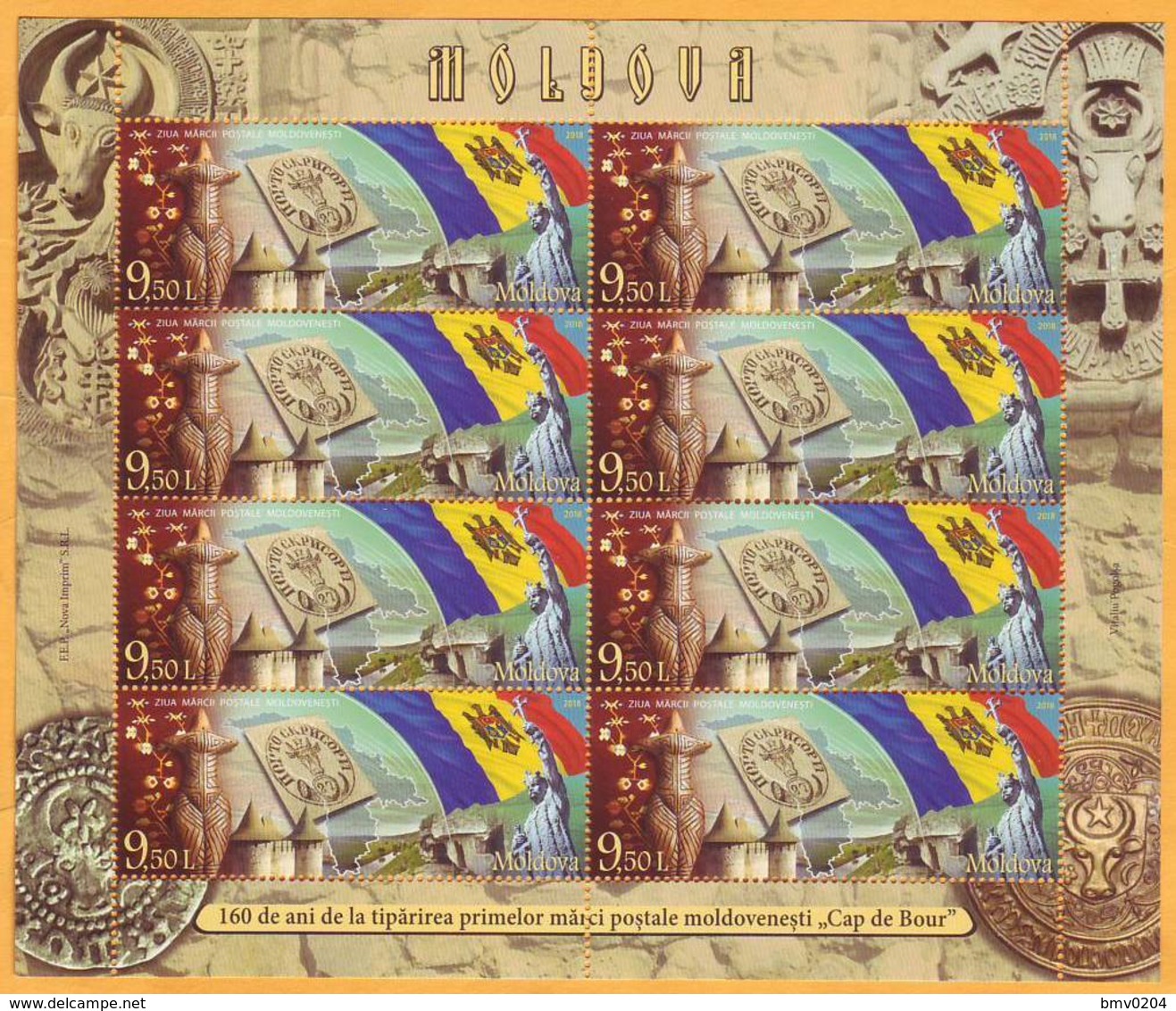 2018 Moldova Moldavie Moldau 160 Years  "Moldovan Postmark Day" Transnistria Romania  Sheetlet Mint - Moldavie