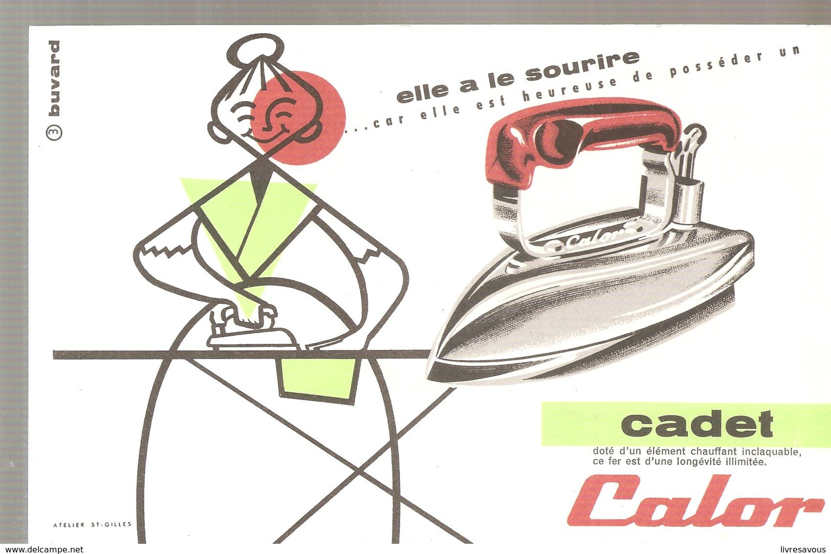 Buvard CALOR Elle A Le Sourire Avec CADET CALOR - Textile & Vestimentaire