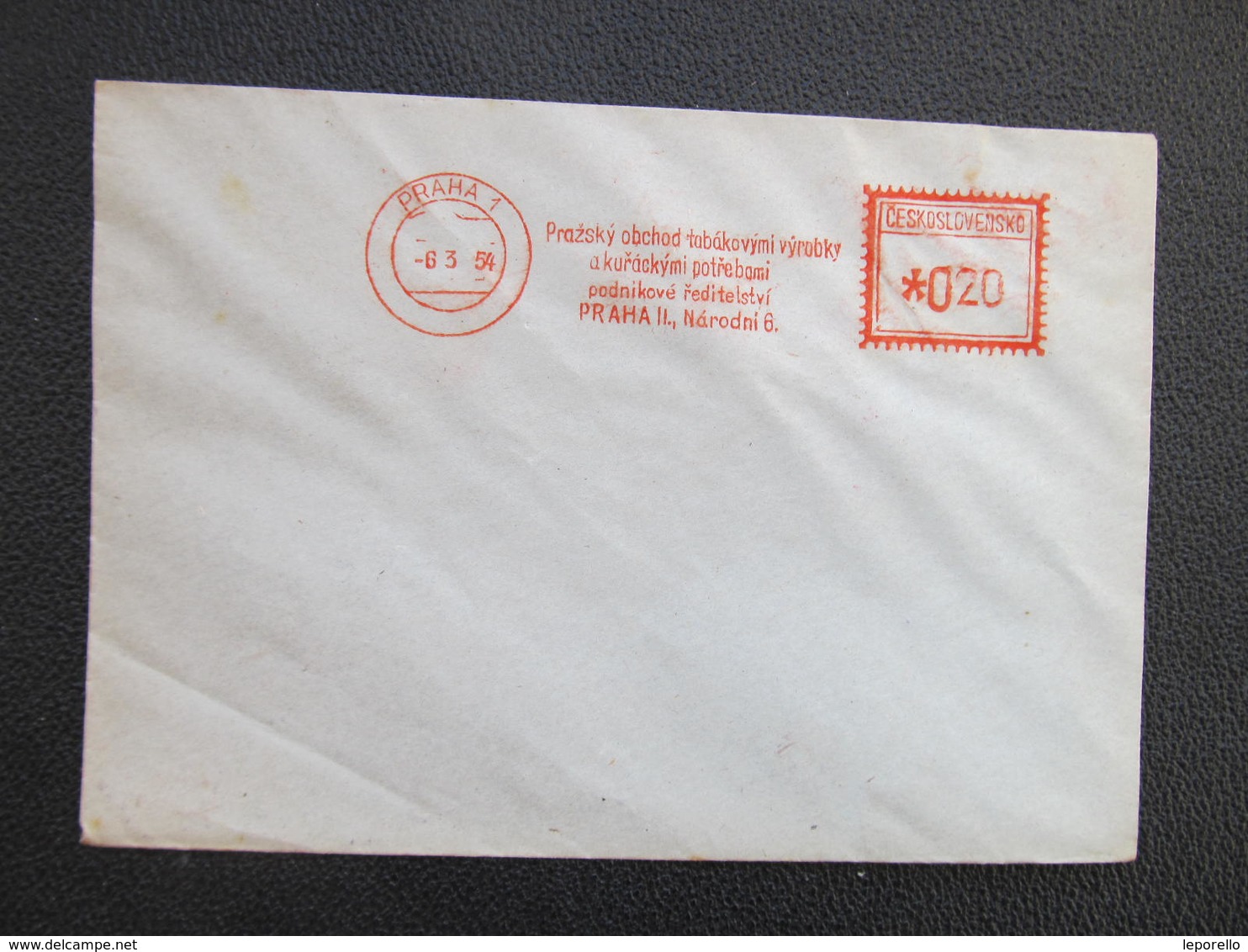 BRIEF Praha 1 Prazsky Obchod Tabak 1954 Frankotype Postfreistempel // L3815 - Briefe U. Dokumente