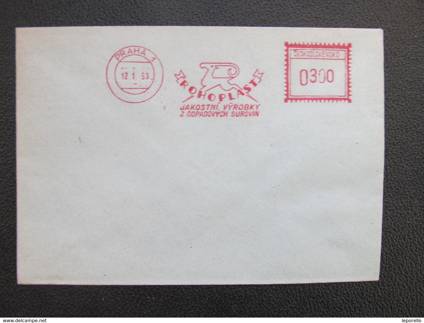 BRIEF Praha 1 Rohoplast 1953 Capricorn  Frankotype Postfreistempel // L3816 - Briefe U. Dokumente