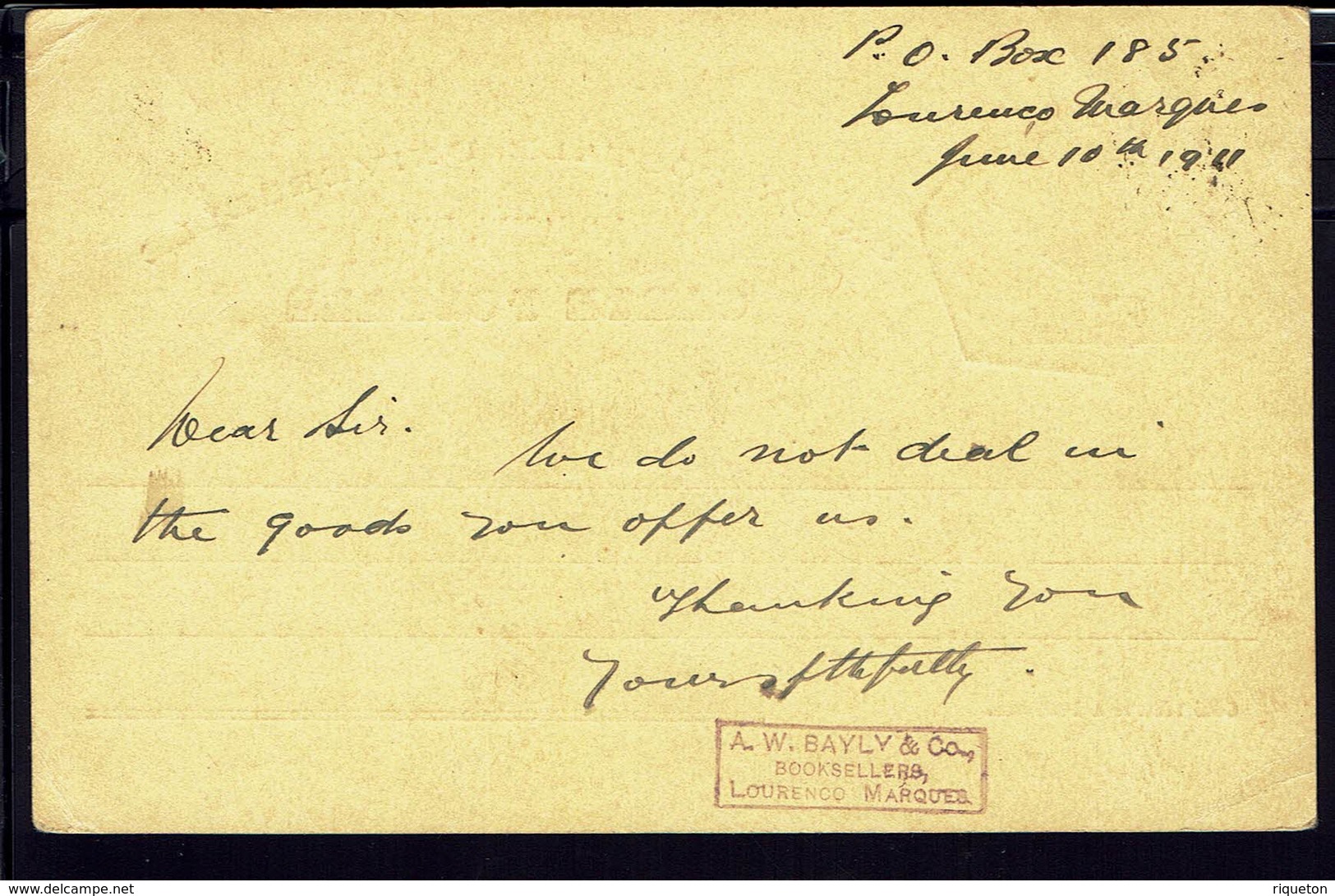 MOZAMBIQUE - 1911 - Carte Entier Postal U.P.U 20 R De Lourenco Marques Vers Hamburg - B/TB - - Mozambique