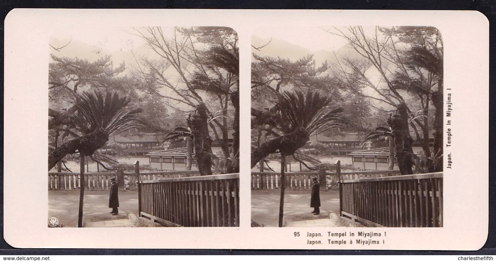 STEREOSCOPIC PHOTO STEREOSCOPIQUE ** JAPAN - MIYAJIMA  - TEMPLE ** JAPON - Photos Stéréoscopiques