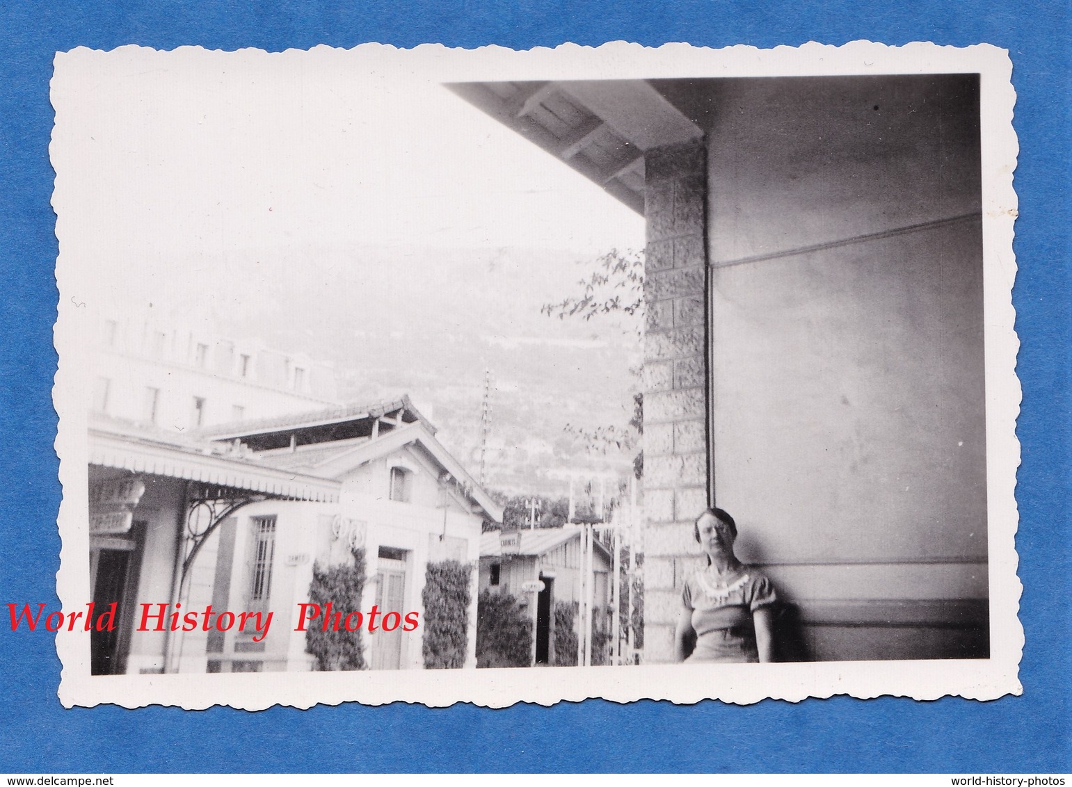 Photo Ancienne Snapshot - Gare De BEAULIEU / CAP FERRAT - Juillet 1937 - Beaulieu Sur Mer Alpes Maritimes - Trains