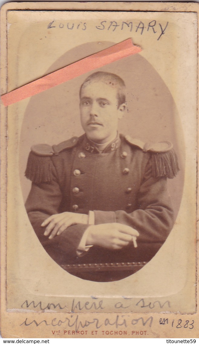 PHOTO MILITAIRE ORIGINALE 19ème CDV-LOUIS SAMARY- PHOTO PERROT Et TOCHON CHAMBERY- - Guerre, Militaire