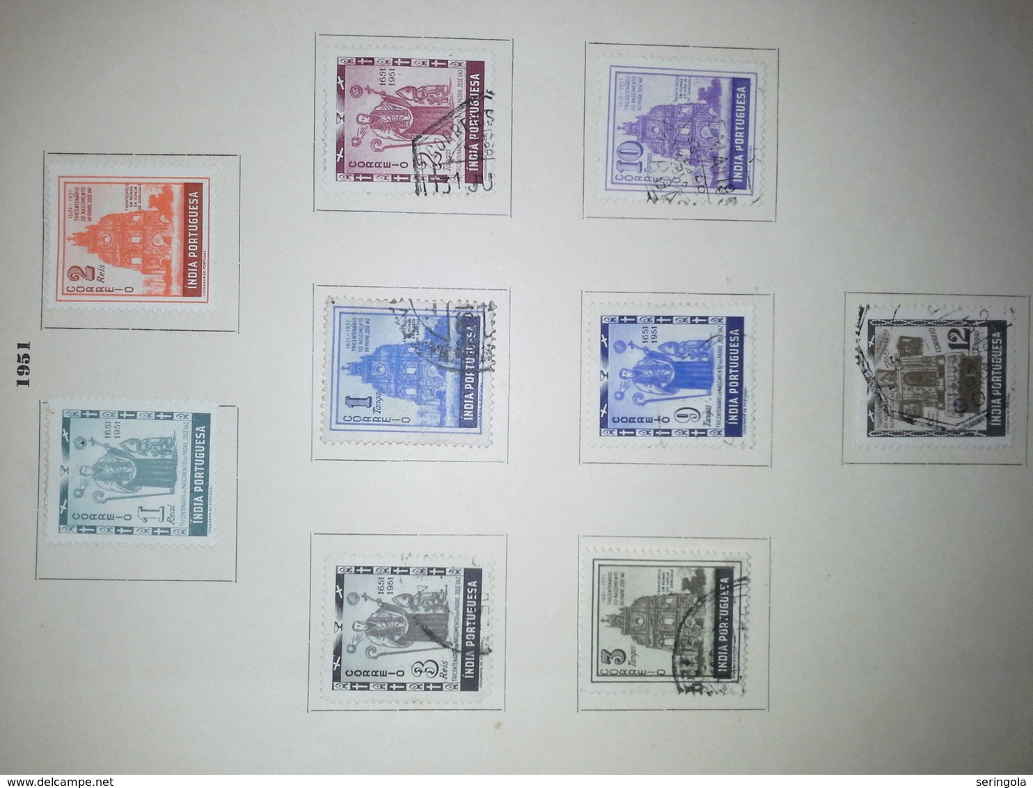 Lot Stamps Colonia Portuguesa India  1938 - 1955 - Sammlungen (ohne Album)