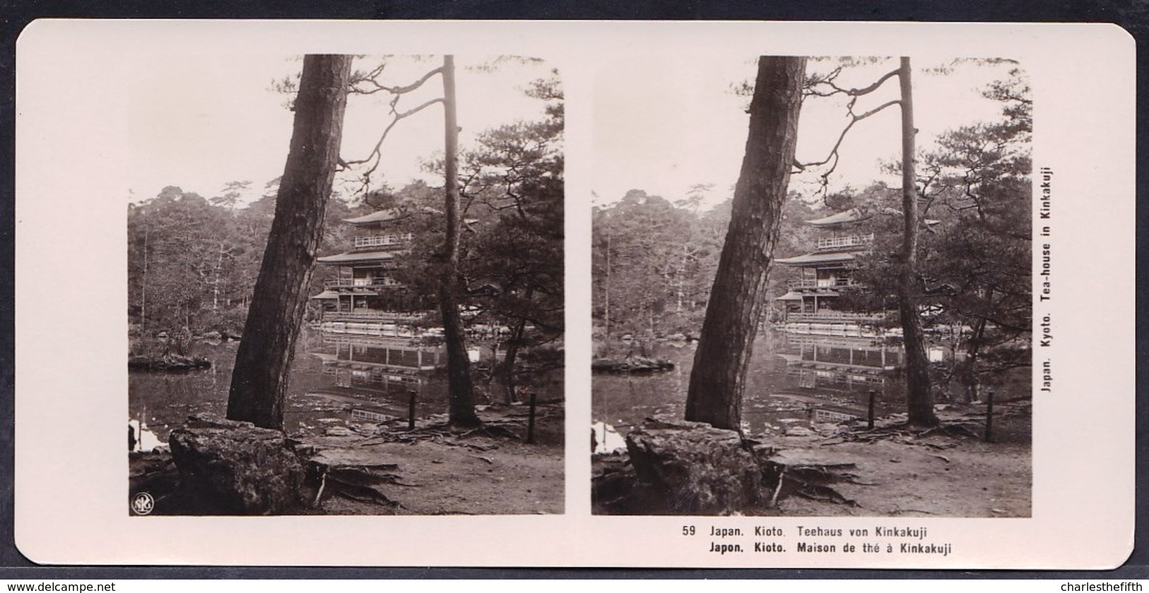 STEREOSCOPIC PHOTO STEREOSCOPIQUE ** JAPAN - KIOTO KINKAKUJI - TEA HOUSE ** - Stereoscoop