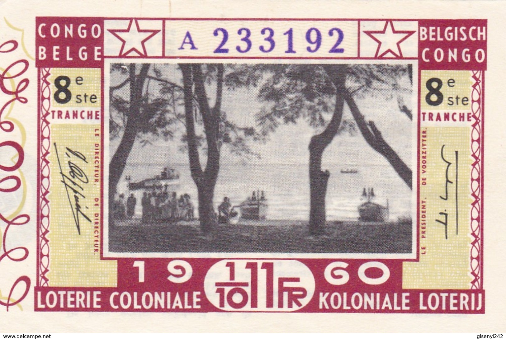 Loterie Coloniale - Koloniale Loterij 1960 - Tranche 8 Schijf - Billets De Loterie