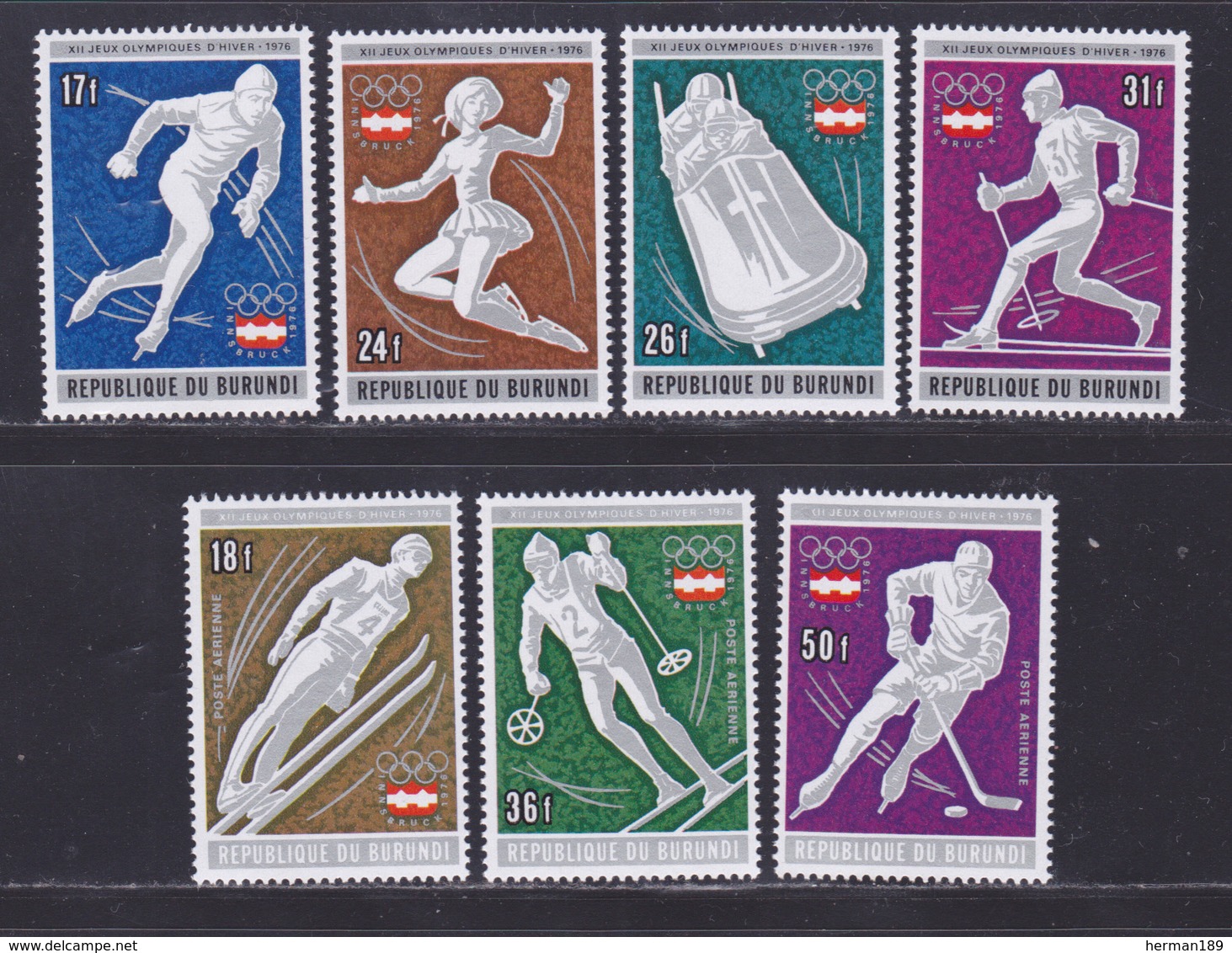 BURUNDI N°  681 à 684, AERIENS 420 à 422 ** MNH Neufs Sans Charnière, TB (D8235) Jeux Olympiques D'hiver Innsbruck -1976 - Neufs