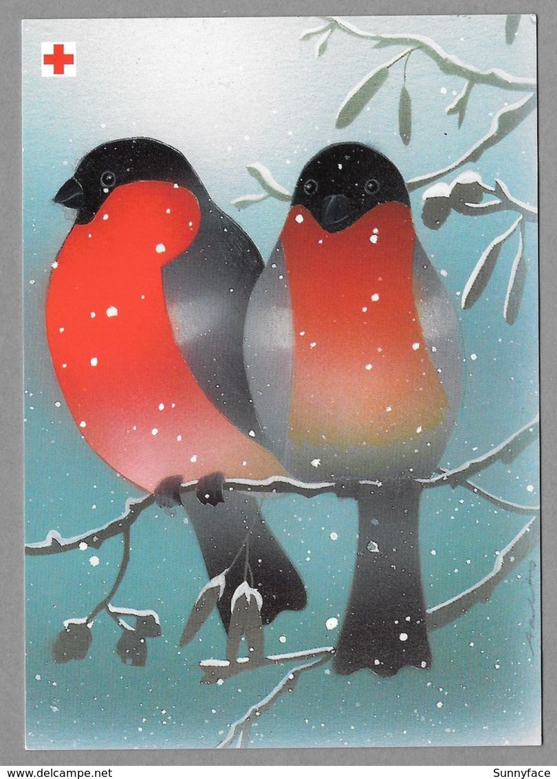 Postal Stationery Red Cross Finland - Bullfinches Bouvreuil Gimpel Illustr. Jaana Aalto - Used 2004 Arctic Circle - Entiers Postaux