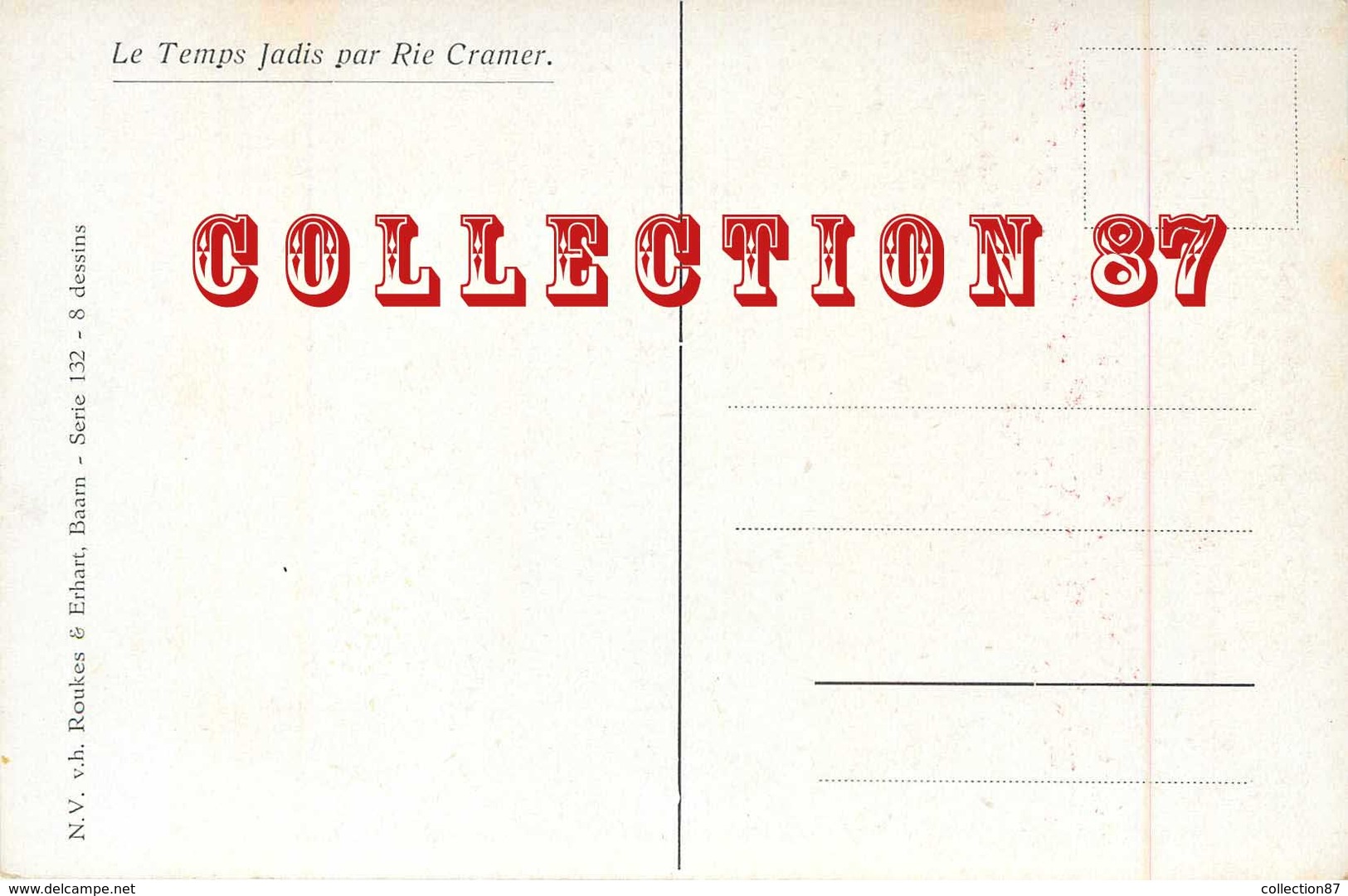 ☺♦♦ RIE CRAMER < LA ROSE Et LA PROMENADE LOT De 2 CARTES De La SERIE LES TEMPS JADIS - Autres & Non Classés