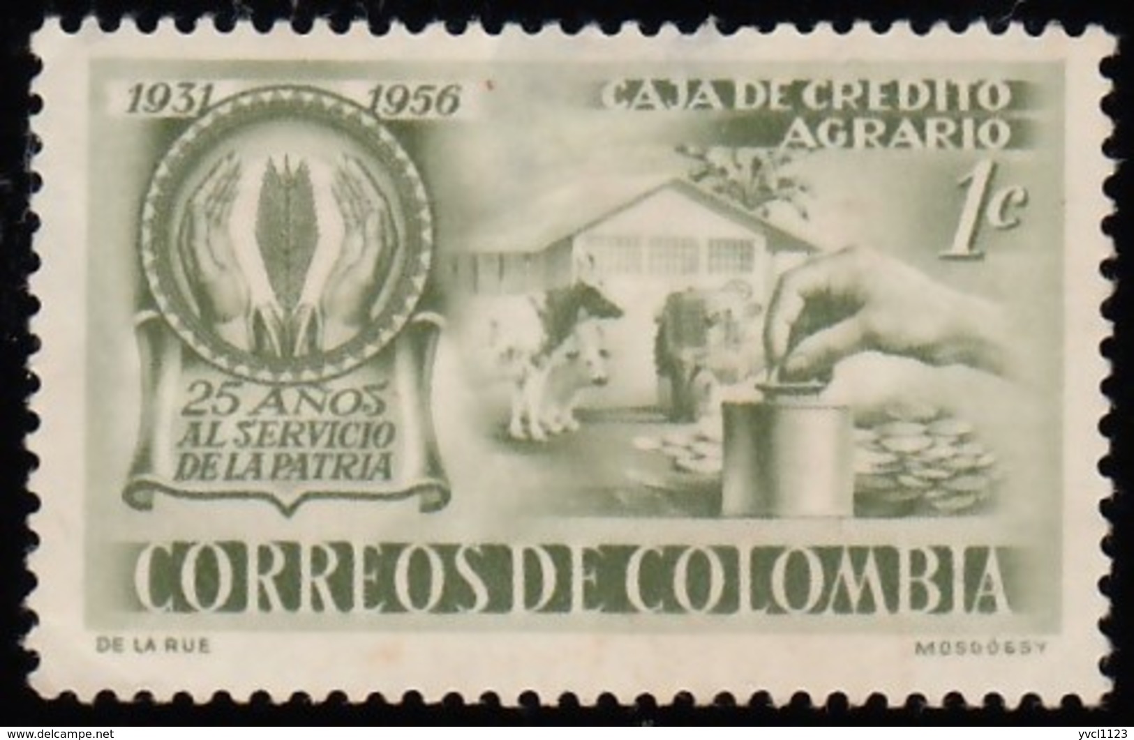 COLUMBIA - Scott #670 Emblem Of Dairy Farm / Mint H Stamp - Colombia