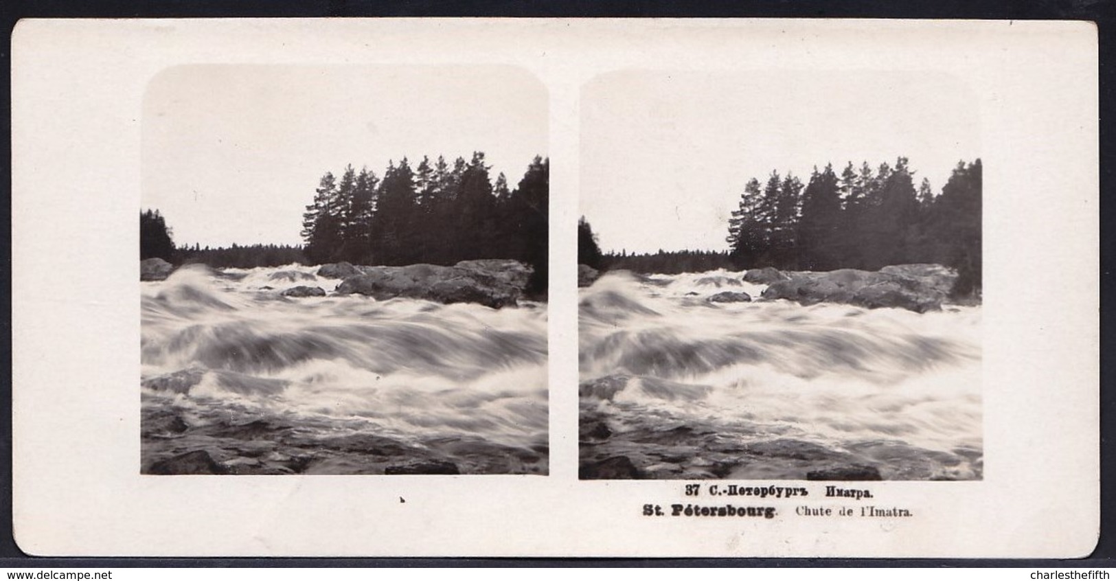 RUSSIA - STEREOSCOPIC PHOTO STEREOSCOPIQUE ** ST PETERSBOURG - CHUTE DE L' IMATRA**  édit. STEGLITZ BERLIN 1905 - Photos Stéréoscopiques