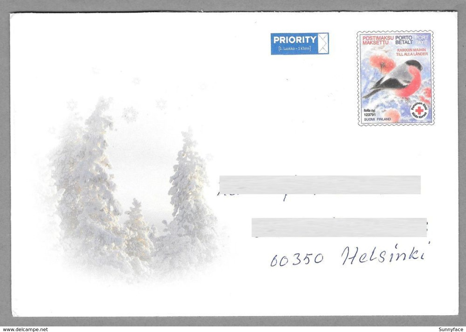 Postal Stationery Red Cross Finland - Envelope Bullfinch Bouvreuil Gimpel - Used - Entiers Postaux