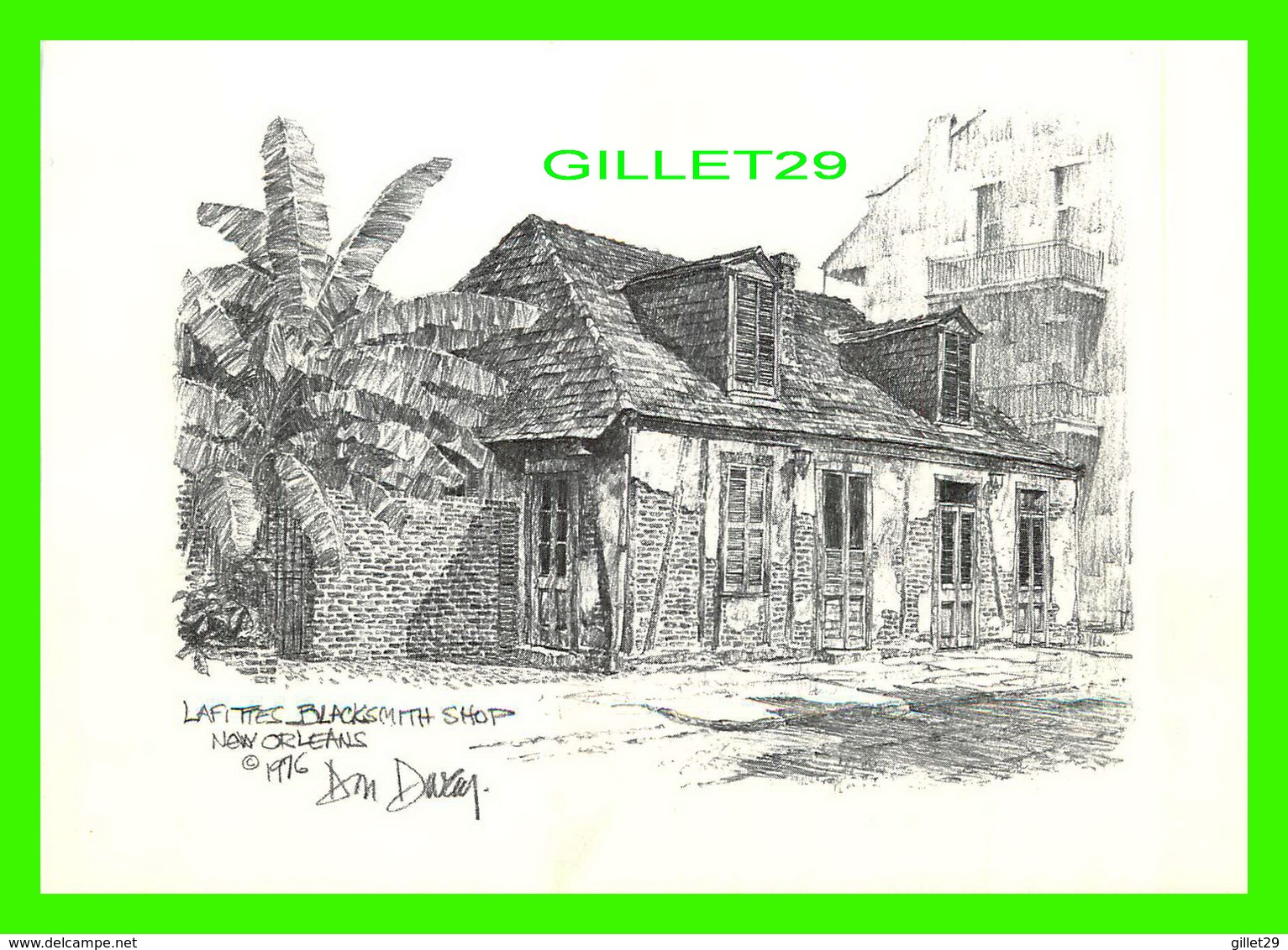 NEW ORLEANS, LA - LAFITTES BLACKSMITH SHOP - ARTIST DON DAVEY IN 1976 - GALLERY POST CARDS - - New Orleans