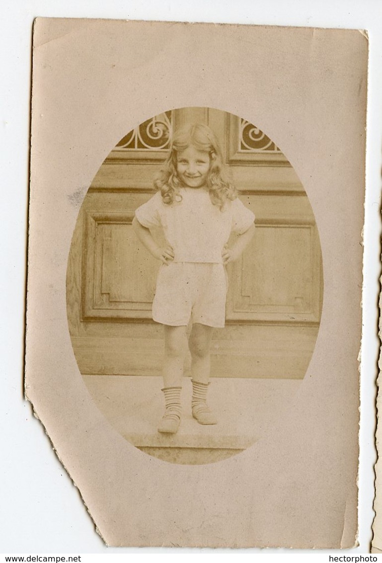 Enfant Cheveux Long Short XIX 1900 Ovale Sepia Faded Beauty Elegance Fille Girl Fashion Mode - Personnes Anonymes