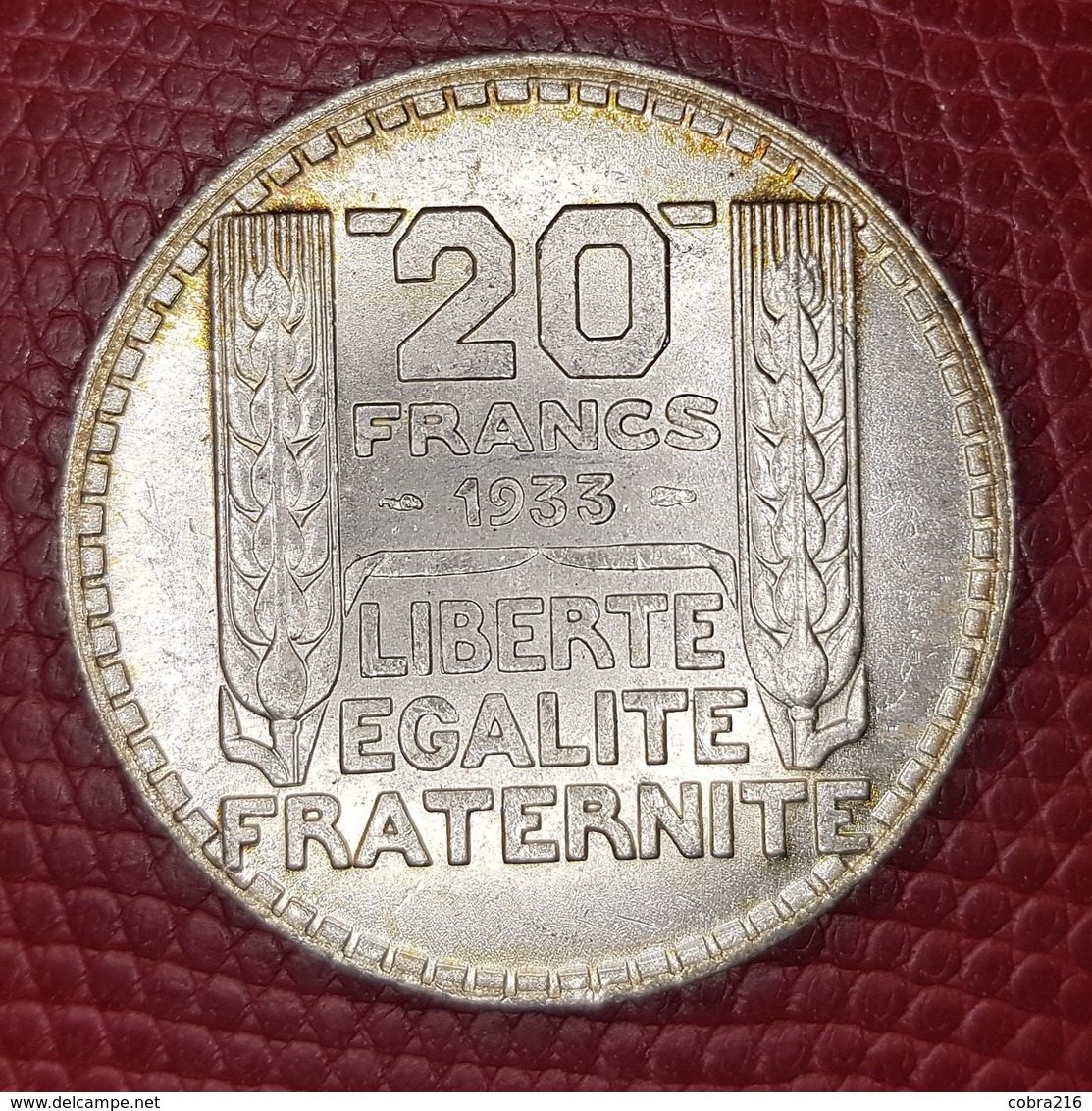 Pièce 20F TURIN 1933 Argent (silver) - Autres & Non Classés