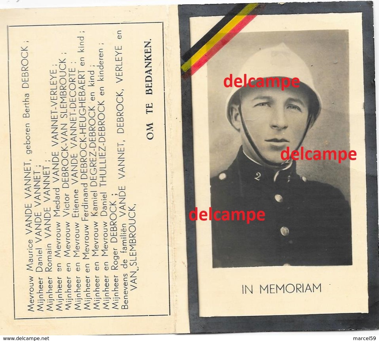 Oorlog Guerre Maurice Vande Vannet Brugge Verzetsman Inspecteur Politie Police Gesneuveld Te Kz Gross Rosen / D 1945 - Images Religieuses